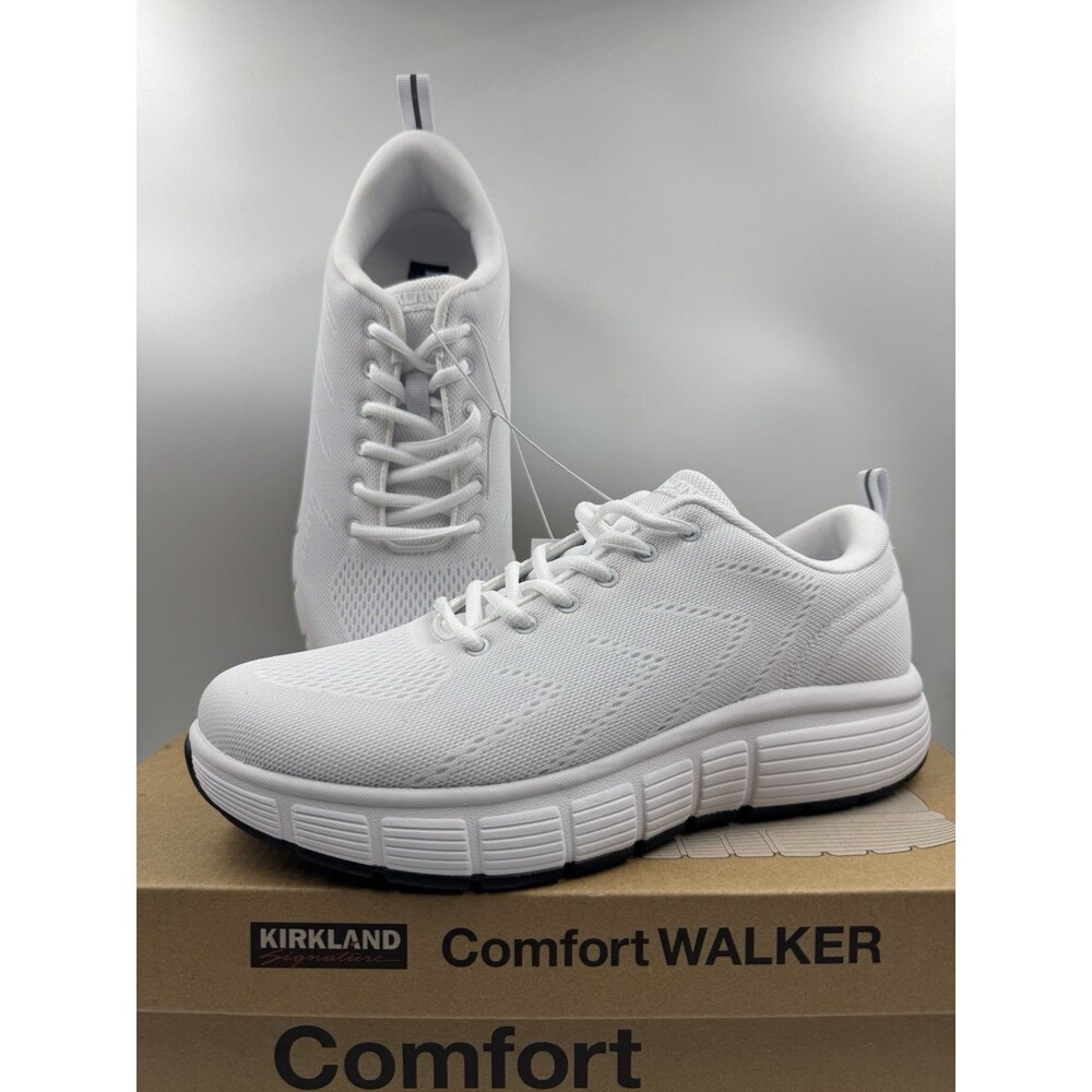 Kirkland Signature Comfort Walker Men’s White Sneakers Slip-Resistant Shoes Sz10